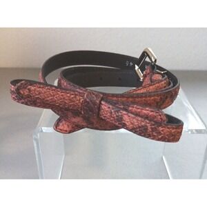 SEVENTY Belt Womens Large Leather Pink Rose Snake with Bow Punk Rock Girly Italy